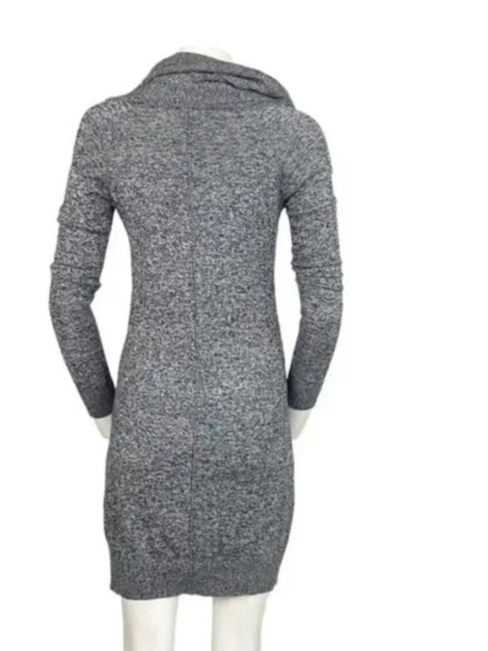 Express Gray Marled Cowl Neck Sweater Dress XS - Picture 4 of 6